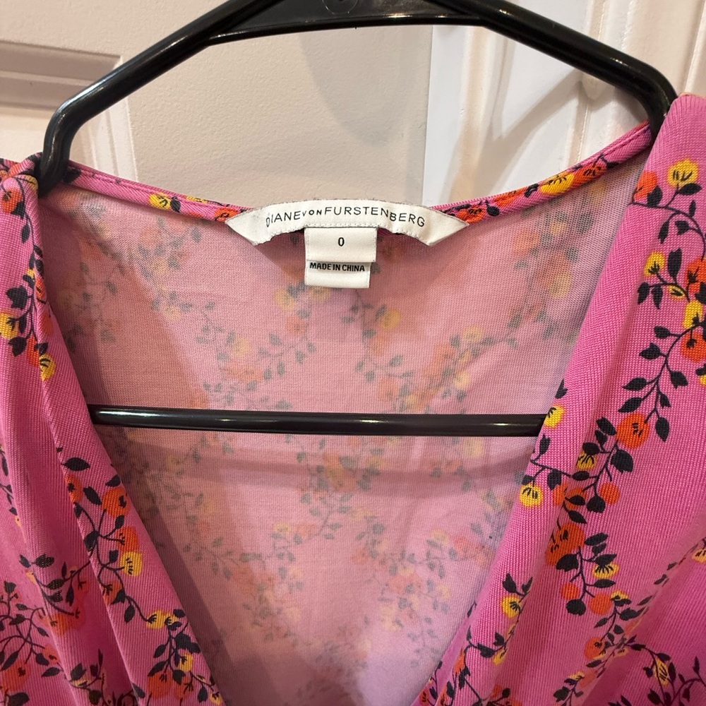 Diane Von Furstenberg Pink Floral V-Neck Jumpsuit